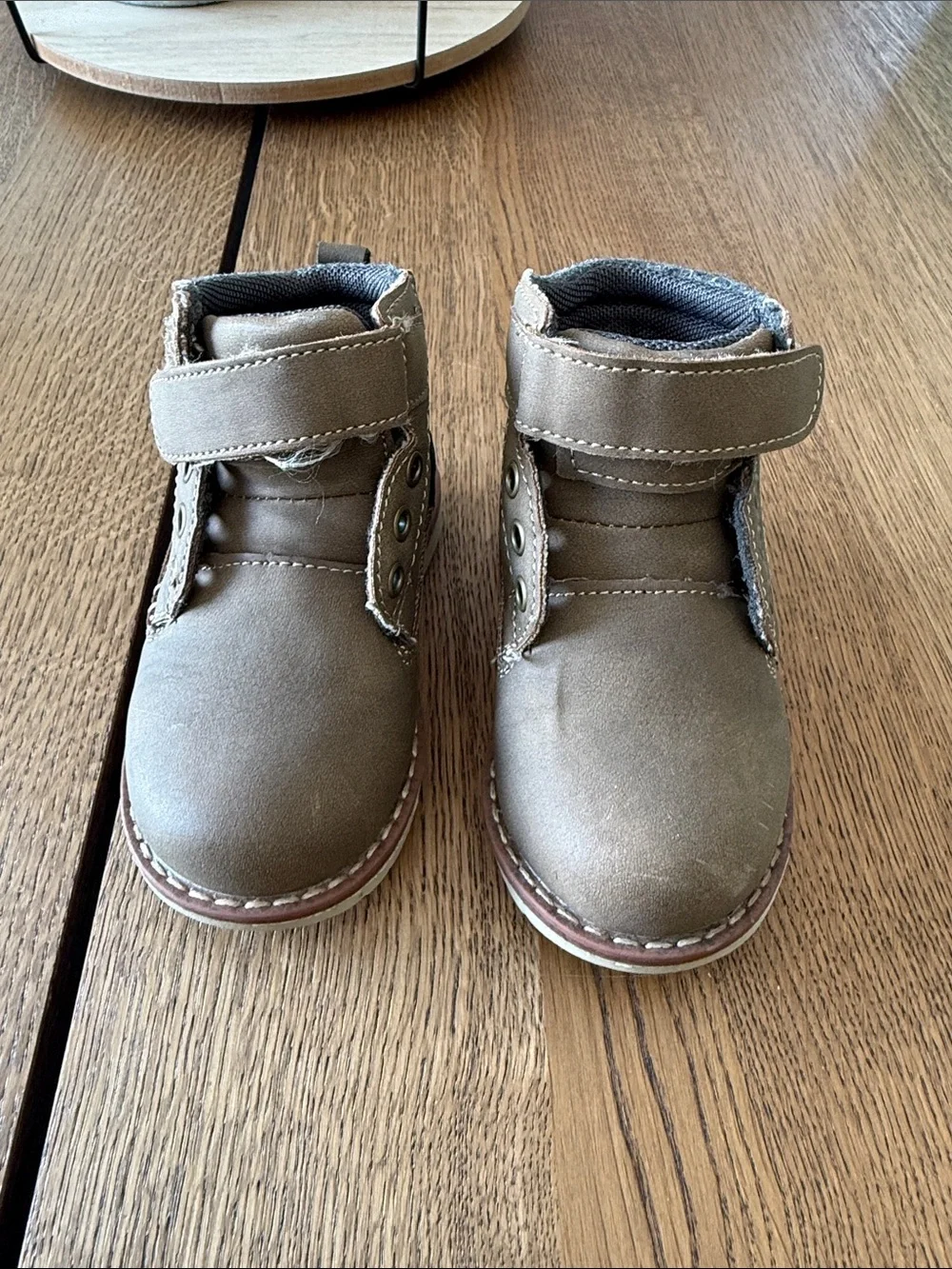 Falls Creek Kids Tan Brown Velcro Ankle Boots